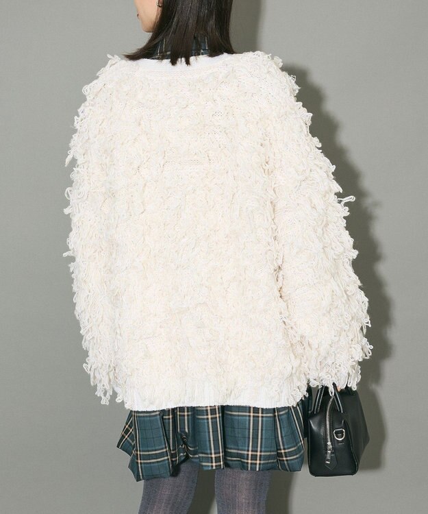 Green Parks フリンジニットカーディガン Off White