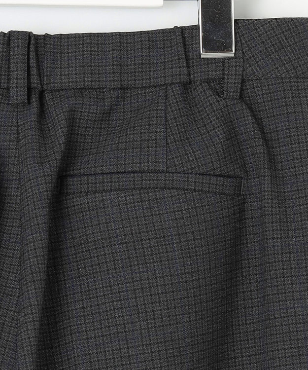 J.PRESS LADIES 【洗える】T/Rアルガンシルク チェック テーパード パンツ ライトグレー系3