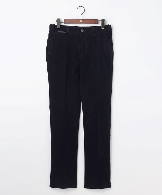 JOSEPH ABBOUD 【ウエストも伸びる！/暖かパンツ/オーガニックコットン使用】ライスコールストレッチパンツ ネイビー系