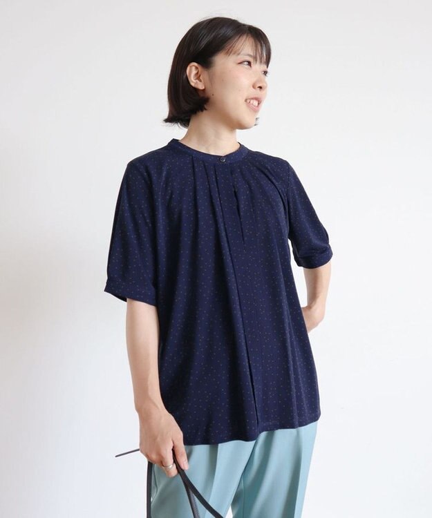 Green Parks ２ｗａｙ　５分袖ブラウソー Navy