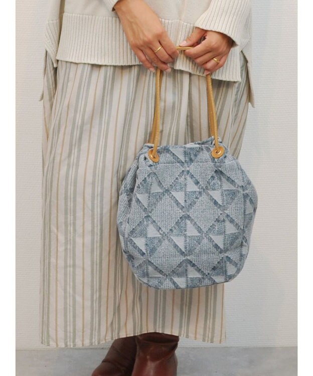 UNBILLION cachecache 加工デニムトートバッグ ブルー