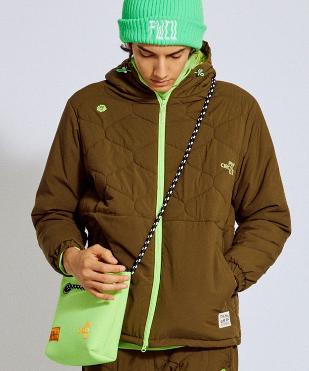 PW CIRCULUS 【撥水加工 / ストレッチ】【MEN】キルティング中綿ブルゾン ゴルフ カーキ系