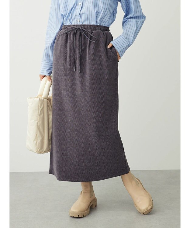 Green Parks カットコールタイトスカート Charcoal Gray