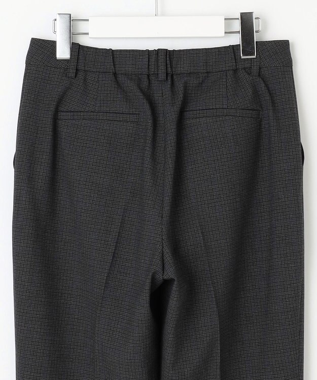 J.PRESS LADIES 【洗える】T/Rアルガンシルク チェック テーパード パンツ ライトグレー系3