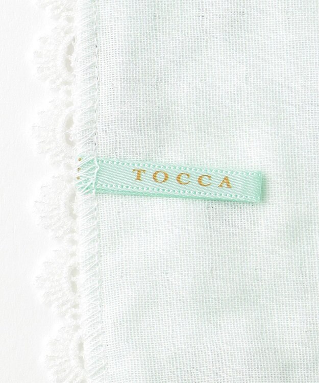 TOCCA EMBROIDERY FLOWER GAUZE  ガーゼハンカチ スカイブルー系