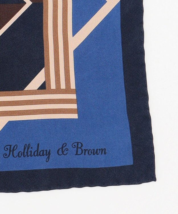 JOSEPH ABBOUD 【イタリア製】ランダムスクエア スカーフ ネイビー系6