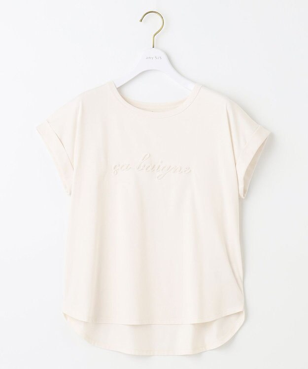ANY SIS エンボスロゴ Tシャツ アイボリー