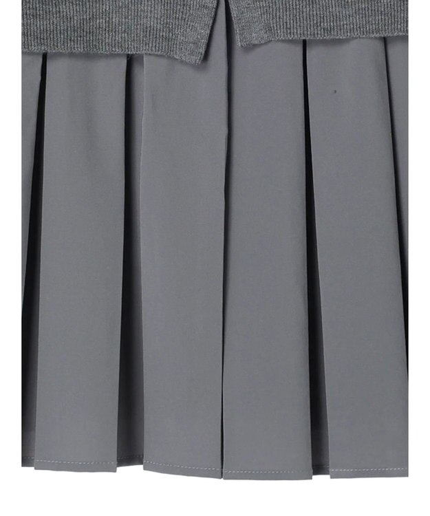 earth music&ecology プリーツドッキングカーディガン Gray