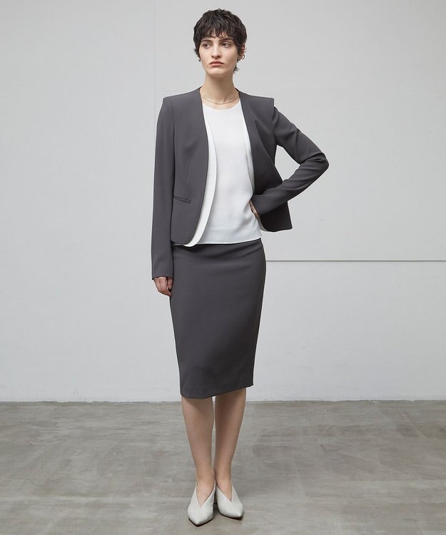 BEIGE， 【洗える・L-size】CINDY / タイトスカート C.Gray x White