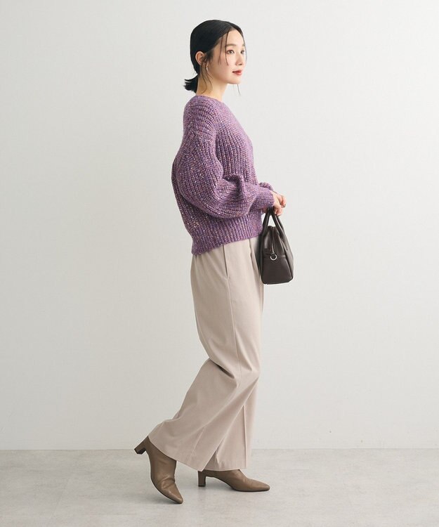 Green Parks ｍｉｘラメショートニットプルオーバー Purple