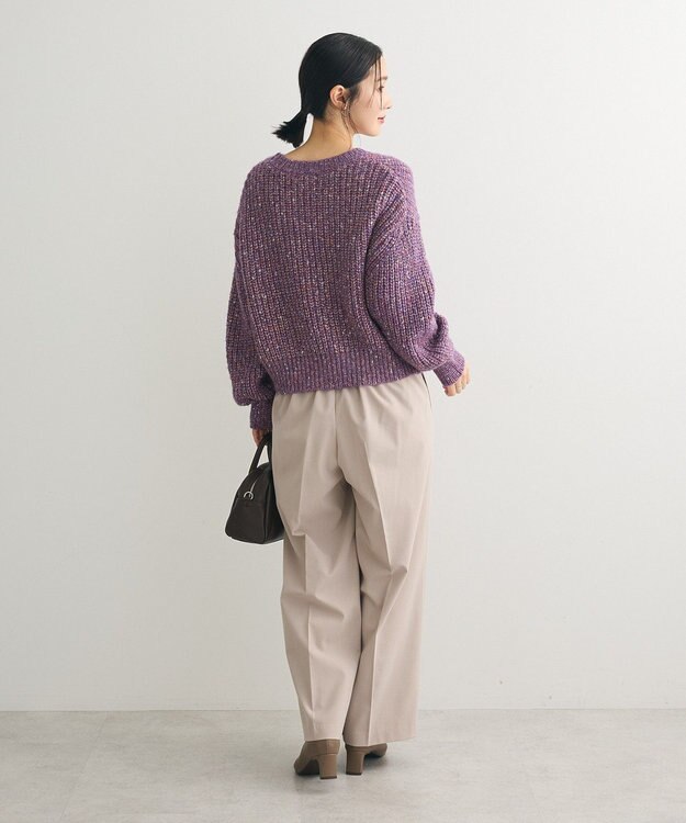 Green Parks ｍｉｘラメショートニットプルオーバー Purple