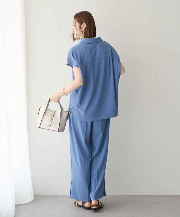 YECCA VECCA 【接触冷感】COOLスリットワイドパンツ Blue
