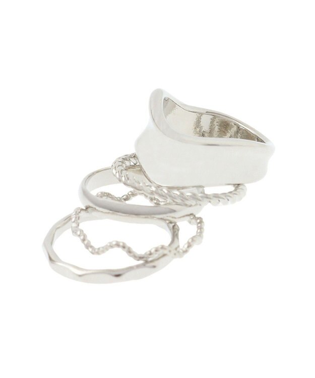 AMERICAN HOLIC 5SET ニュアンスメタルリング Silver