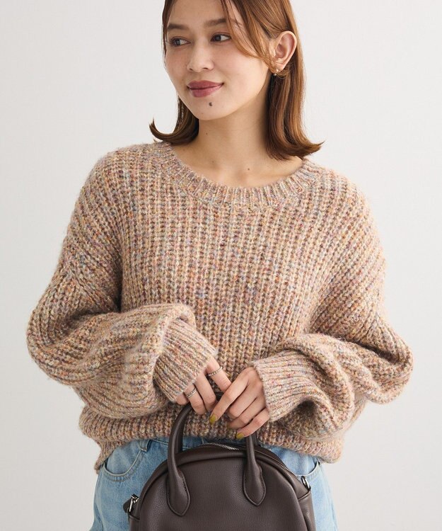 Green Parks ｍｉｘラメショートニットプルオーバー Beige