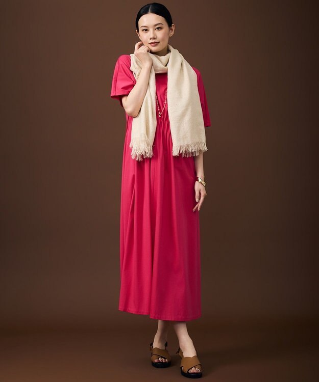 自由区 リラクシージャージー ドレス マゼンタ