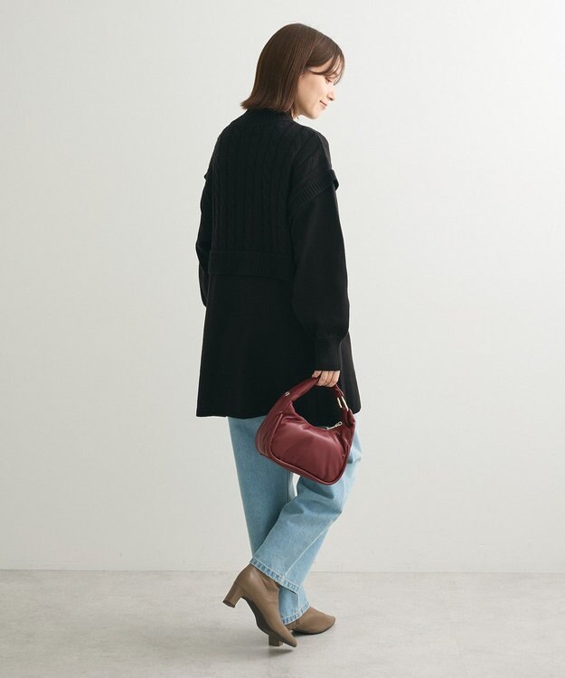 Green Parks ケーブルドッキングニットチュニック Black