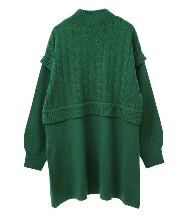 Green Parks ケーブルドッキングニットチュニック Green
