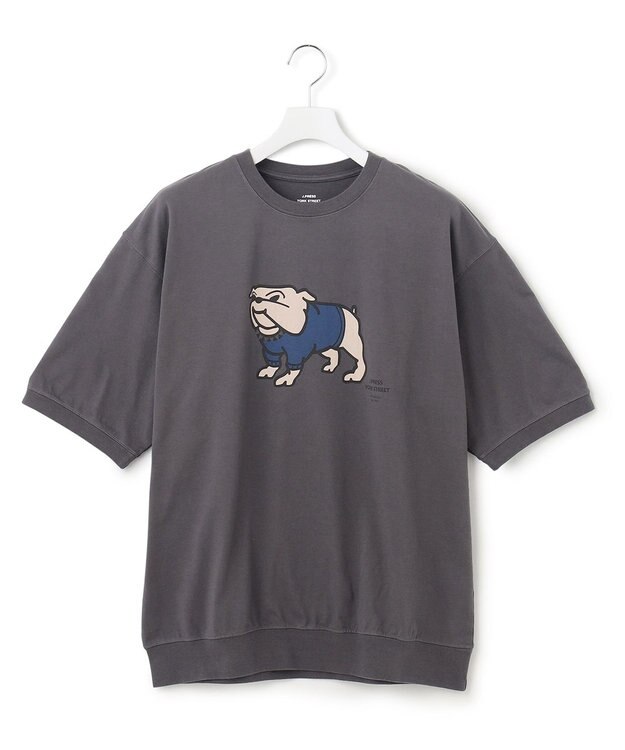 J.PRESS YORK STREET 【UNISEX】ブルドッグプリントTシャツ グレー系