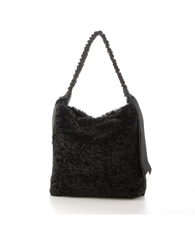 UNBILLION カシュカシュ cachecache / 下がりグログランボアトートバッグ ブラック