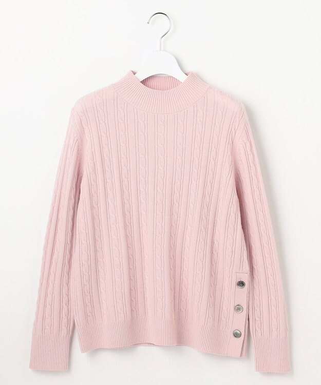 J.PRESS LADIES L WOOL BLEND AIR ハイネック ニット ピンク系