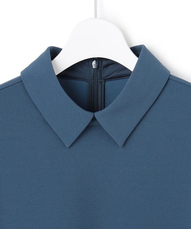 ICB マラボーテＷジョーゼット ボウタイ付きシャツカラートップス ブルーグレー系