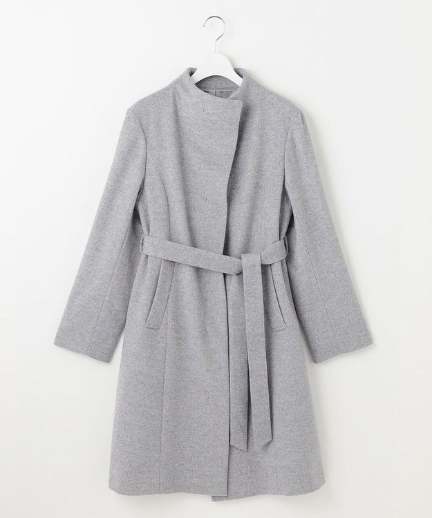 J.PRESS LADIES L Super150sAZAMIビーバー スタンドカラー コート グレー系