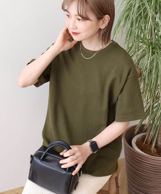 AMERICAN HOLIC ワッフル半袖プルオーバー Khaki