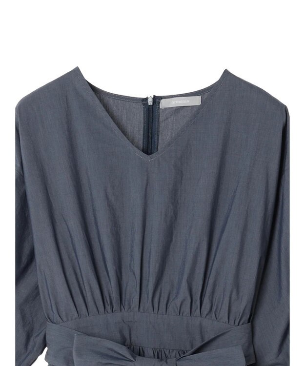 Green Parks ａ．ボリュームギャザーウエスト切替ワンピース Navy