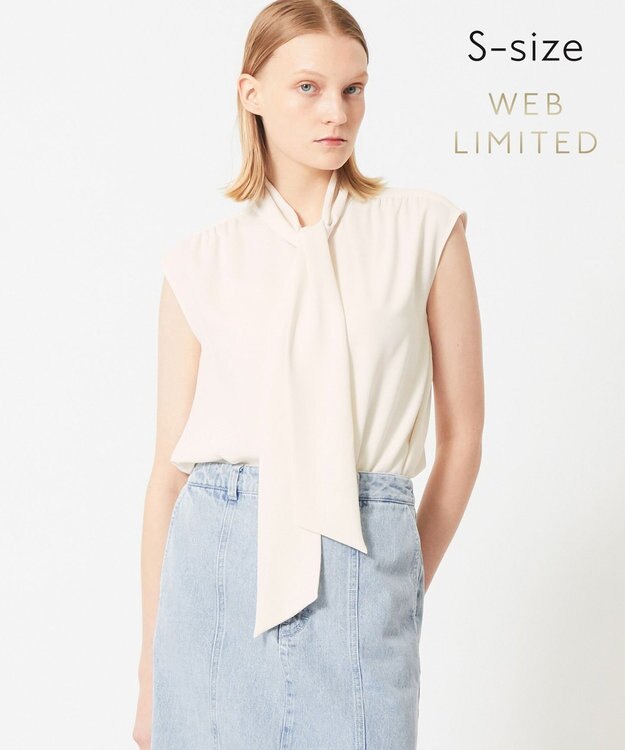 BEIGE， 【WEB限定・S-size】ZEKOLVA / ボウタイブラウス Ecru