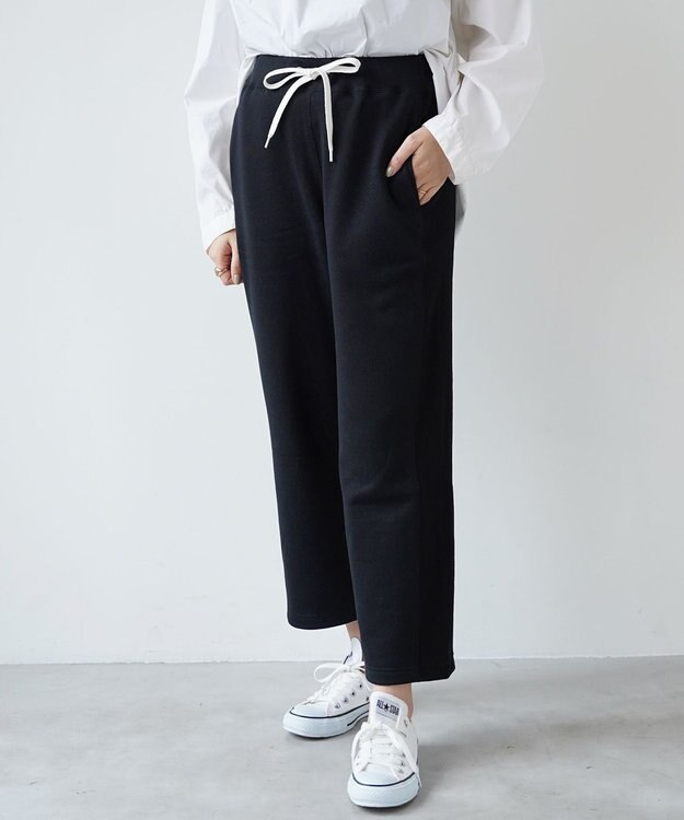 HAAG スマイルコットン SIDE RIB SWEAT PANTS スウェットパンツ ブラック