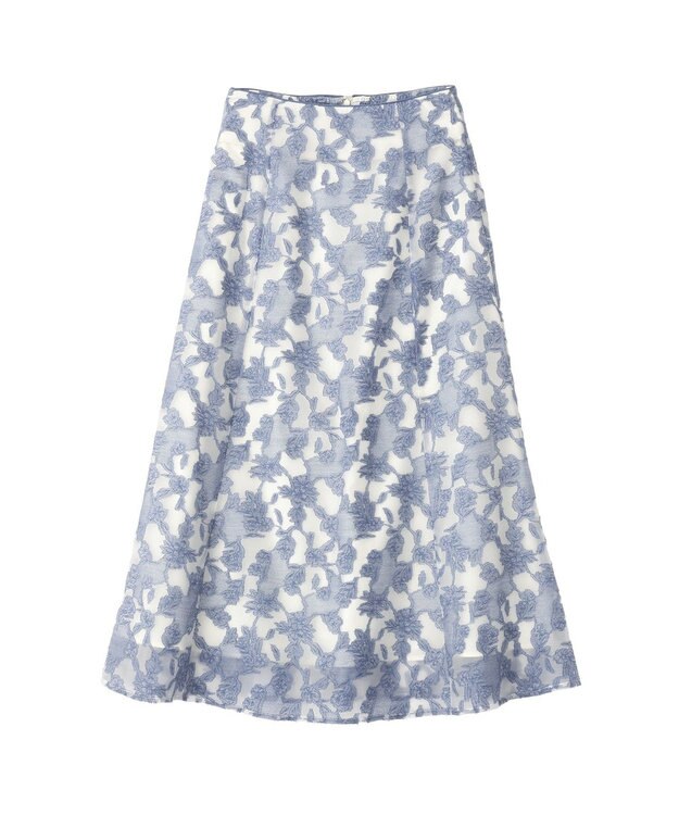 YECCA VECCA シアーレース柄マーメイドスカート Blue