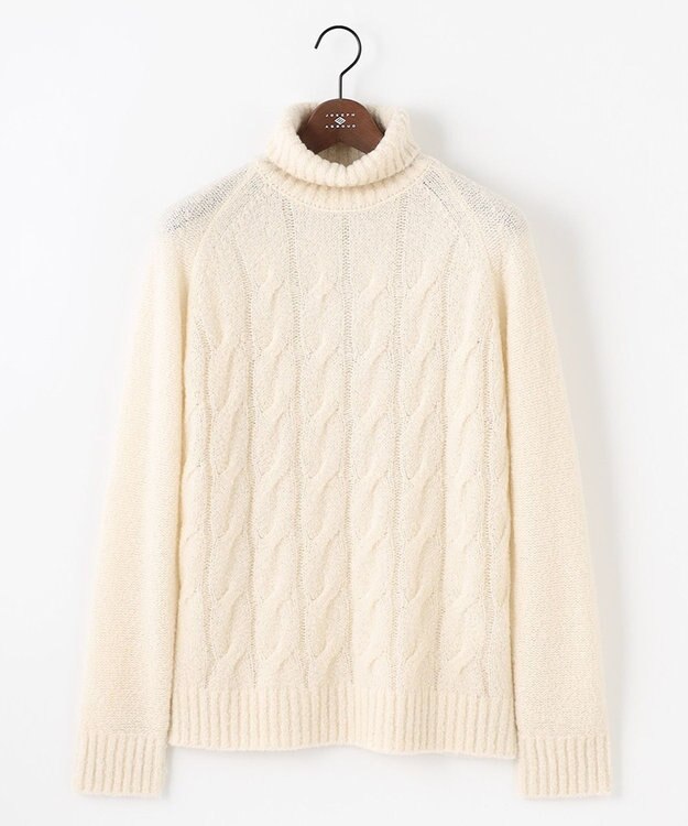 JOSEPH ABBOUD 【インポート素材/ソフトな肌触り/軽量】MOUSSE タートルネックニット アイボリー系