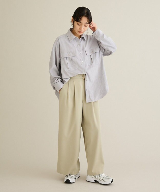 CRAFT STANDARD BOUTIQUE とろみワークシャツ Light Purple