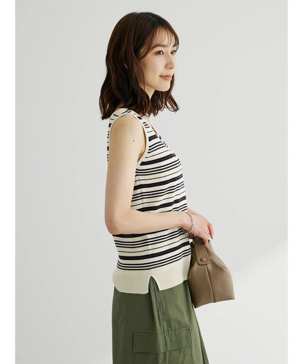 Green Parks スクエアネックニットタンクトップ Charcoal Gray