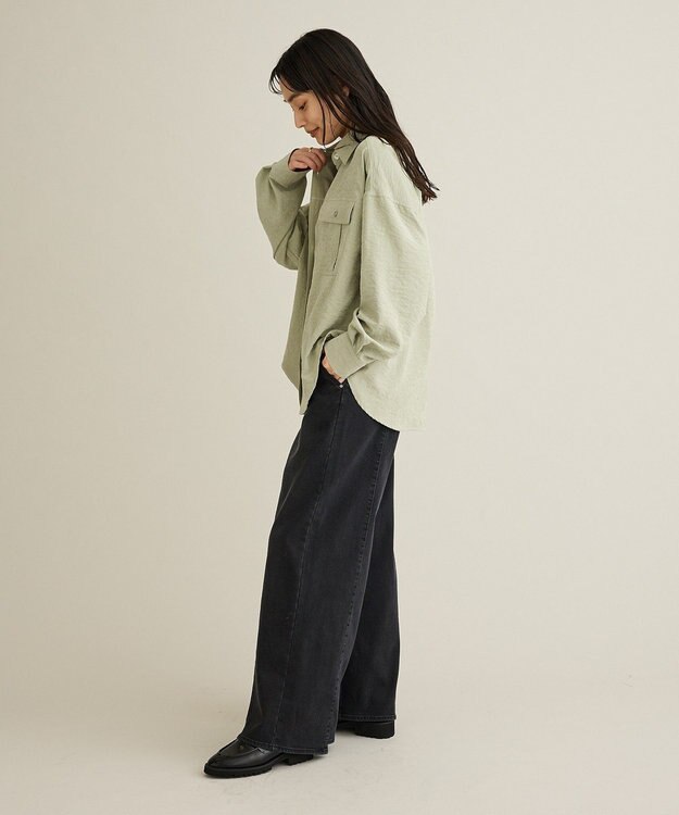 CRAFT STANDARD BOUTIQUE とろみワークシャツ Light Green
