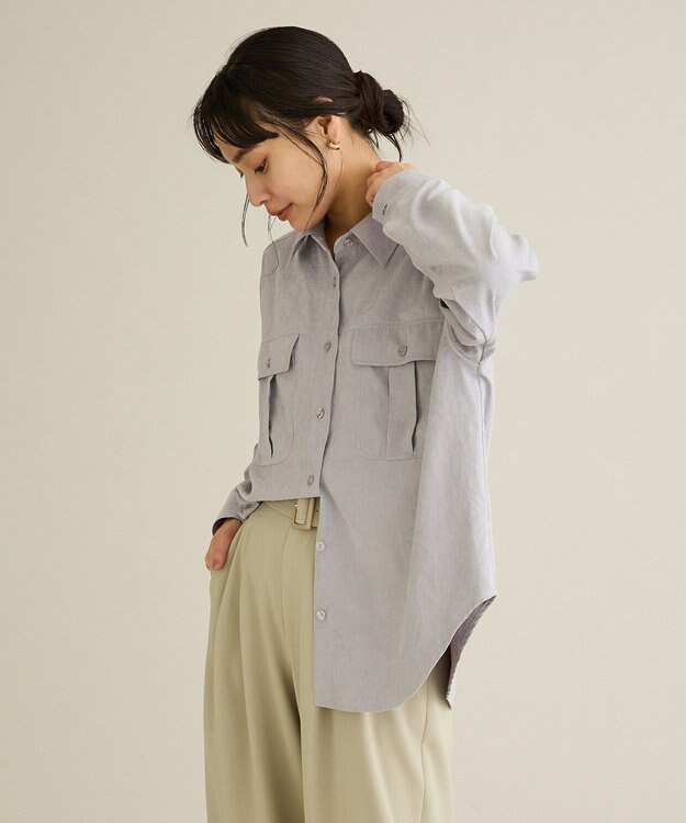 CRAFT STANDARD BOUTIQUE とろみワークシャツ Light Purple