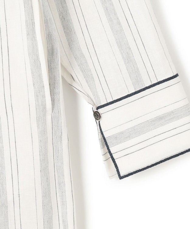 23区 L 【SLOW/一部店舗限定】ストライプエンブロイダリー ワンピース ホワイト系1