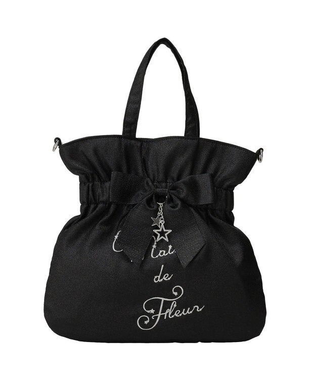 Maison de FLEUR スターリボン２Ｗａｙトートバッグ Black