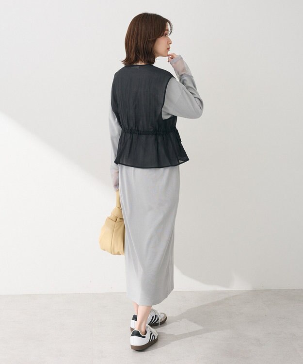 Green Parks ＳＥＴ２点シアーナイロンベスト＋リブワンピース Gray