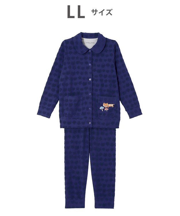 tsumori chisato SLEEP ツモリチサト パジャマ 長袖 長ズボン 綿混(本体) パイル素材 上下セット 前開き tsumori chisato SLEEP UDX556 /ワコール コン