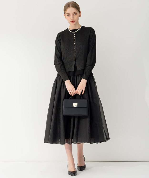 23区 L 【APPLAUDIR】コンパクト ラメカーディガン ブラック系