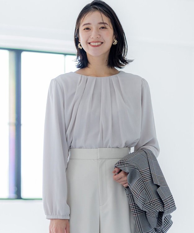 組曲 ドビーシフォン ニュアンスタック ブラウス グレージュ系