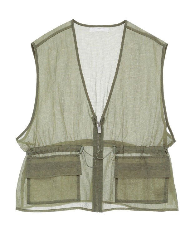 Green Parks ＳＥＴ２点シアーナイロンベスト＋リブワンピース Black