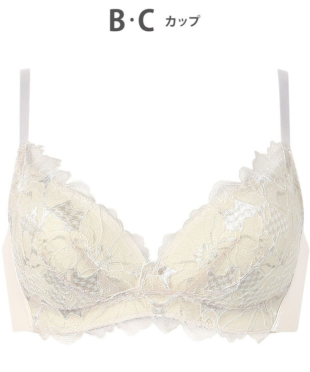 WACOAL ノンワイヤーブラ 【SUHADA ONE】 谷間メイク ふっくらデコルテ 脇すっきりシルエット レディース BXB411 /ワコール クリーム