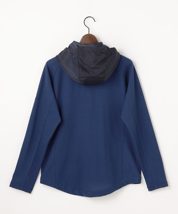 JOSEPH ABBOUD MOUNTAIN 【異素材コンビネーション】グリットワッフルアクティブパーカー ブルー系