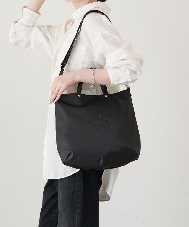 russet ソフトレザー 2WAYトートバッグ(CE-1611) Black