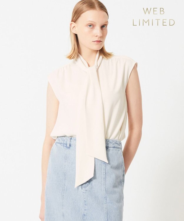 BEIGE， 【WEB＆一部店舗限定】ZEKOLVA / ボウタイブラウス Ecru