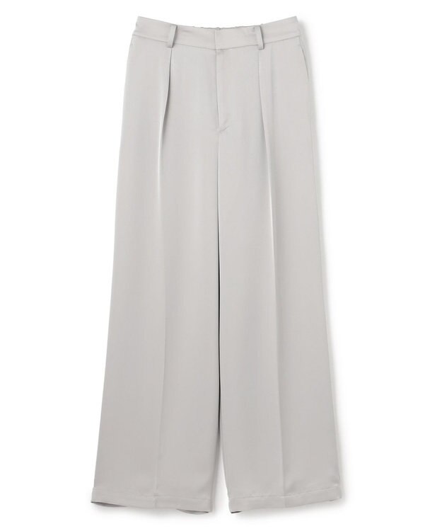 uncrave ライトダブルサテン ワイドパンツ シルバーグレー