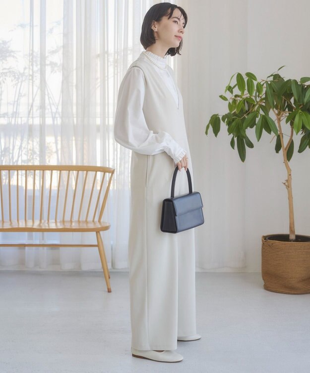 WEGO 【ANGIE VINTAGE】Vネックオールインワン ホワイトアイボリー