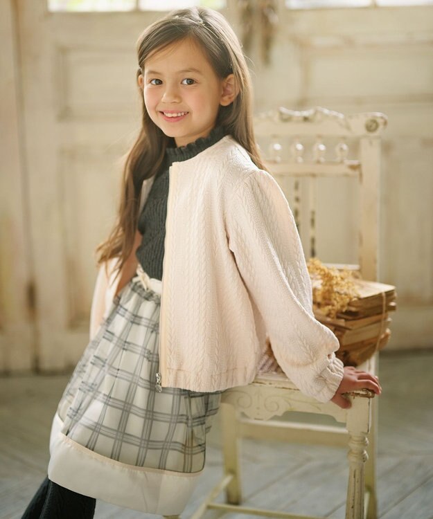 組曲 KIDS 【110-140㎝】ノエルチェック チュールスカート オフホワイト系5